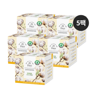 29Days 리얼코튼 유기농 생리대 오버나이트 패밀리SET(5팩)